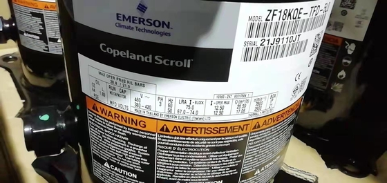冷凍のための3HP Copelandスクロール圧縮機ZB21KQE-PFJ-558 Copelandの密閉圧縮機