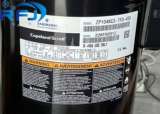 9HP コップランド R410a スロールコンプレッサー ZP104KCE-TFD-455