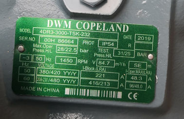 Copeland DWNの半密閉冷凍の圧縮機R22 4DR3-3000-TSK-232 30HP
